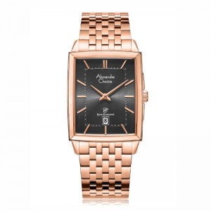 Alexandre Christie AC 8708 Rosegold Black Man Slim Elegance MDBRGBA